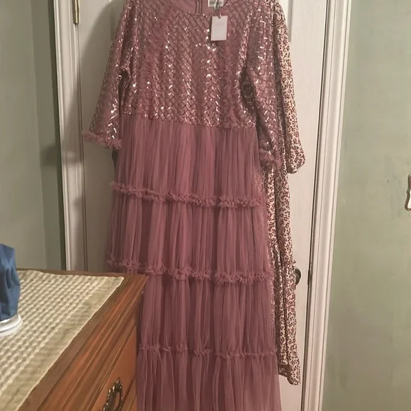 Dainty Jewells Dresses | Dainty Jewells Mauve Sequin Long Sleeve Dress | Color: Pink | Size: XL | Ogoody2'S Closet